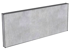King post plain concrete panel 1m